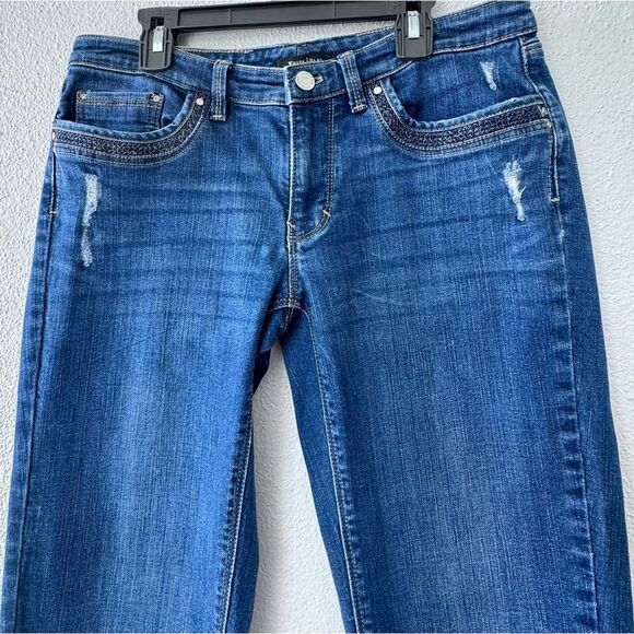 White House Black Market Girlfriend Denim Jeans Straight Leg SZ 4 - Picture 3 of 15